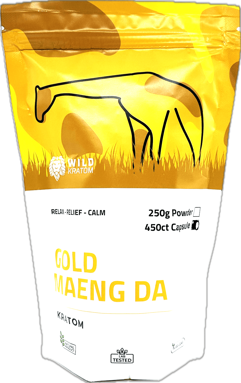 Wild Kratom Gold Maeng Da - 450ct Kratom Capsules