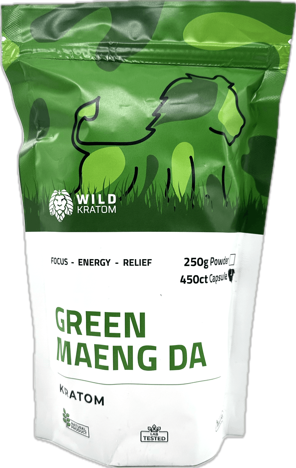 Wild Kratom Green Maeng Da - 450ct Kratom Capsules