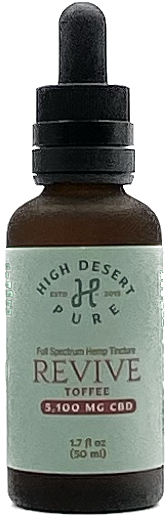 High Desert Pure REVIVE Full Spectrum Hemp Tincture 5100mg CBD Toffee Flavor 1.7 fl oz (50ml)