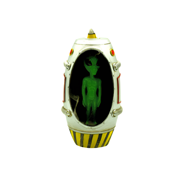 Alien in space ship shuttle backflow incense holder