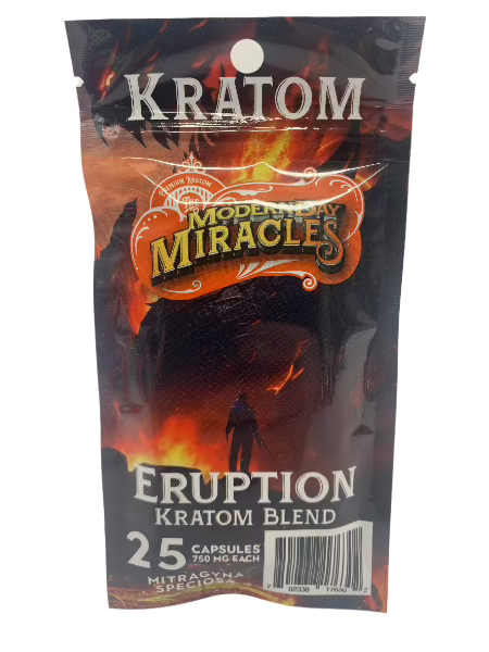 Modern Day Miracles Space Blends-Eruption Maeng Da Kratom Bali Blend 25ct Capsules