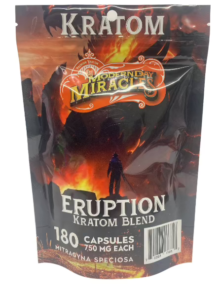 Modern Day Miracles Space Blends-Eruption Maeng Da Kratom Bali Blend 180ct Capsules