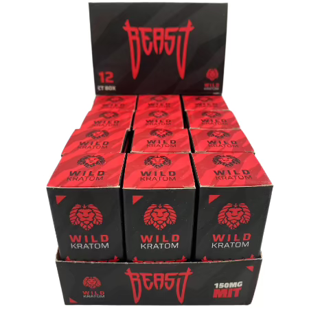 WILD KRATOM BEAST KRATOM SHOTS (150MG MIT / 210MG TOTAL) 12 CT DISPLAY