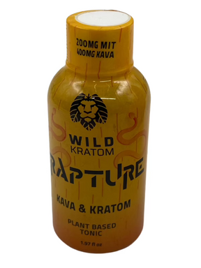 WILD KRATOM RAPTURE KAVA KRATOM SHOTS (400MG KAVA / 200MG MIT) 12 CT DISPLAY