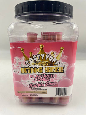 TASTY TASTY TIPS BUBBLE GUM KING SIZE FLAVORED CONES 30 CT JAR 3 CONES PER PACK
