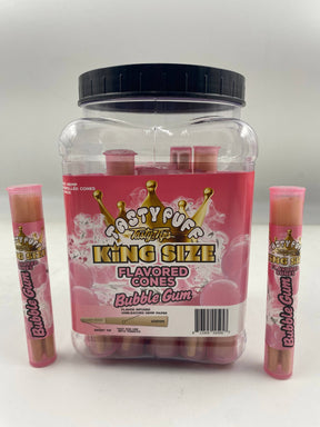 TASTY TASTY TIPS BUBBLE GUM KING SIZE FLAVORED CONES 30 CT JAR 3 CONES PER PACK