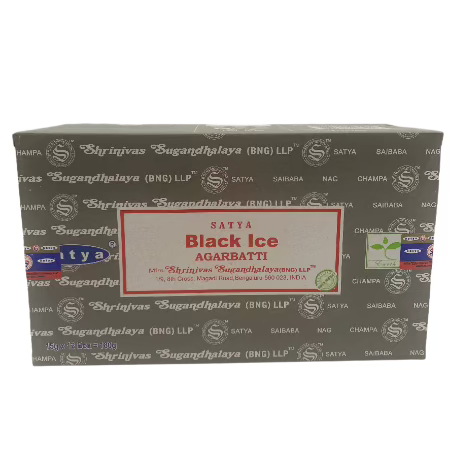 Satya 15g Black Ice Incense Sticks 12 ct Box