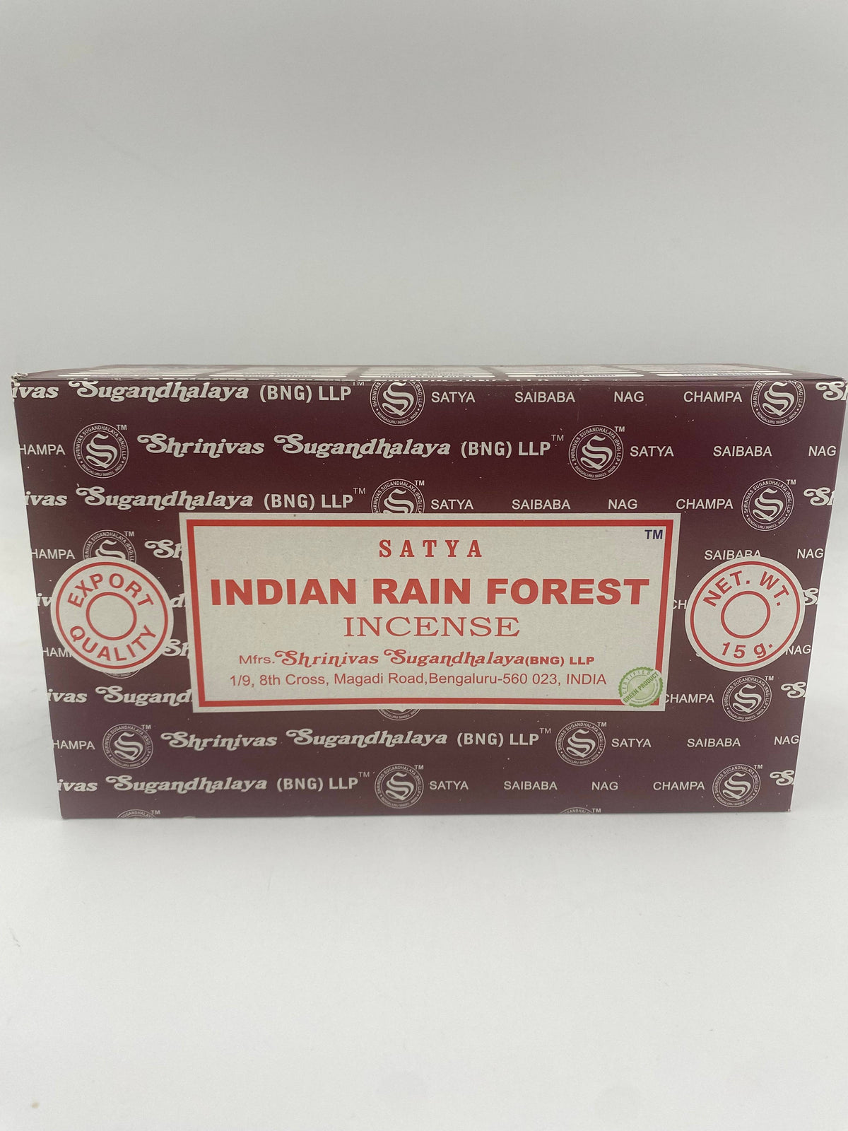 Satya 15g Indian Rain Forest Incense Sticks 12 ct Box