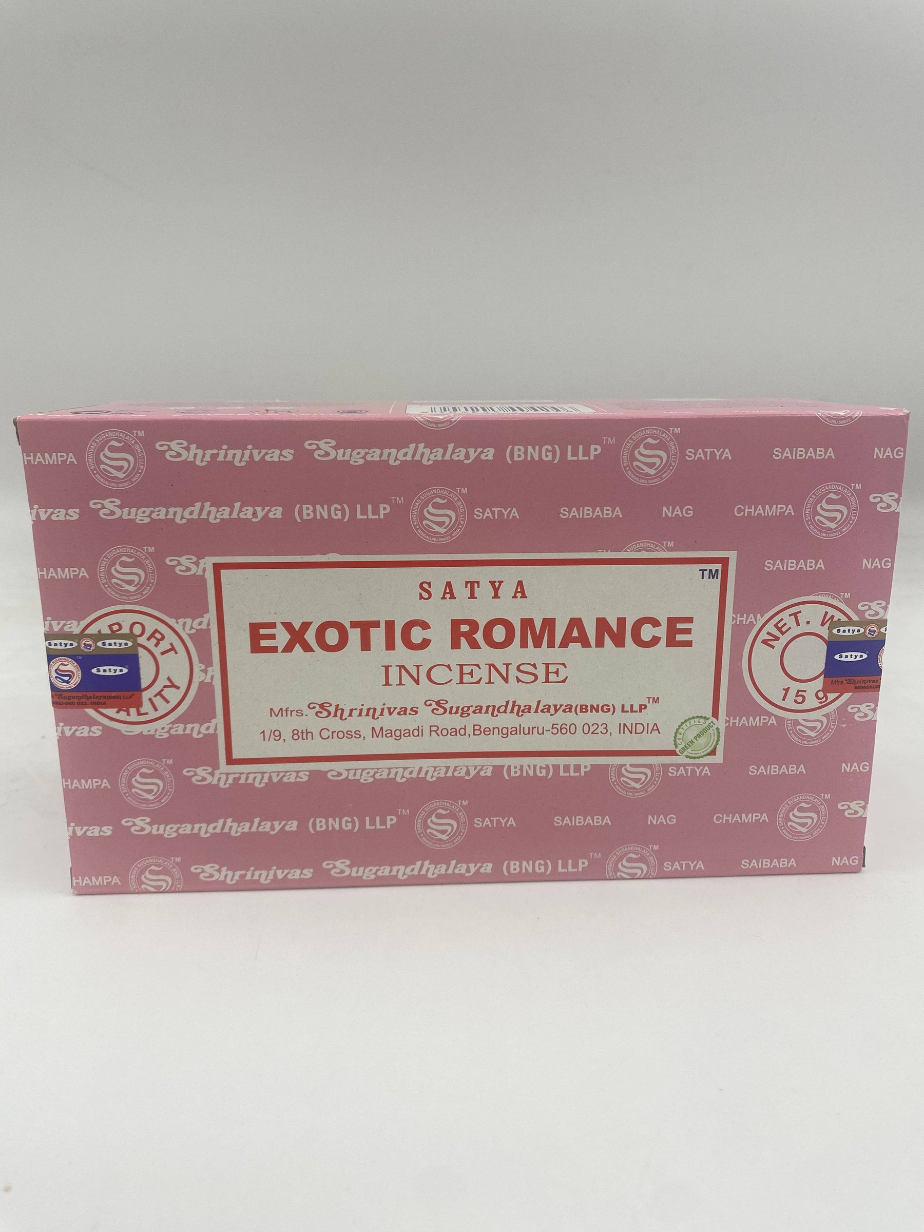 Satya 15g Exotic Romance  Incense Sticks 12 CT Box