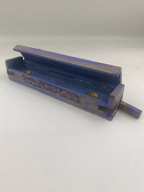 Purple Sanded Coffin Box Incense Burner