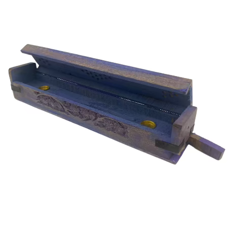 Purple Sanded Coffin Box Incense Burner