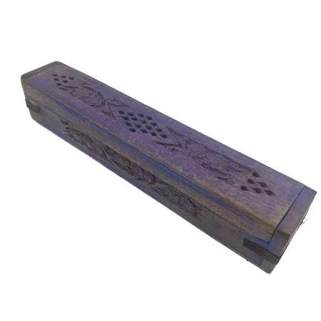 Purple Sanded Coffin Box Incense Burner