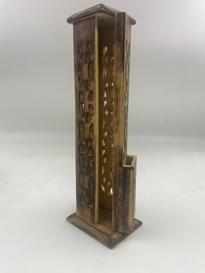 12" Wooden Incense Tower Burner