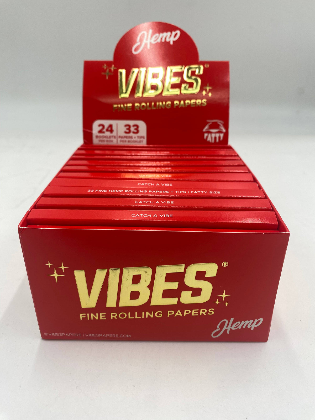 Vibes King Size Fatty Hemp Rolling Papers  W/ Tips  24ct Box 33 LPB
