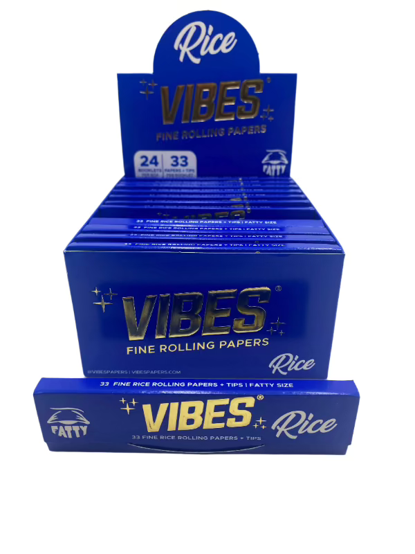 Vibes King Size Fatty Rice Rolling Papers 50ct Box 33 LPB