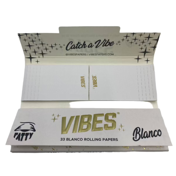 Vibes King Size Fatty Blanco Rolling Papers  W/ Tips  24ct Box 33 LPB