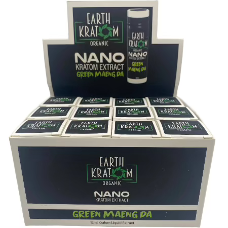 EARTH KRATOM GREEN MAENG DA NANO EXTRACT 12 ML 12 CT DISPLAY