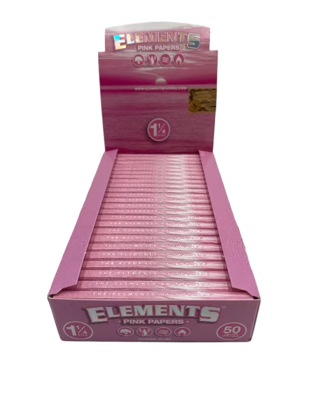 ELEMENTS 1 1/4 PINK ROLLING PAPERS 25 CT BOX 50 LPB