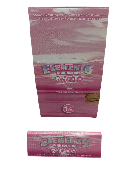 ELEMENTS 1 1/4 PINK ROLLING PAPERS 25 CT BOX 50 LPB