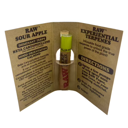 RAW TERPINE SPRAYS SOUR APPLE 8 CT DISPLAY