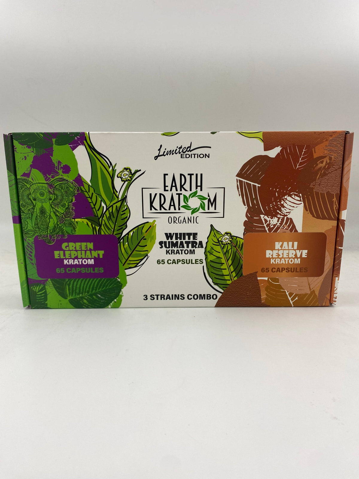 EARTH KRATOM **LIMITED EDITION** 65 CT CAPSULES 3 STRAIN COMBO GIFT BOX