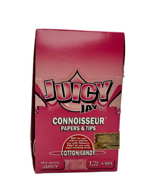 JUICY JAY'S COTTON CANDY 1 1/4 CONNOISSEUR PAPERS W/ TIPS 24 CT BOX