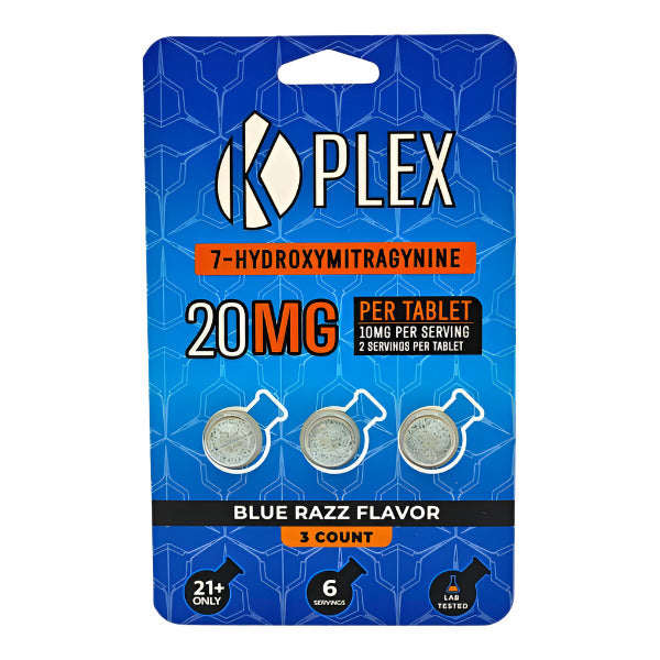 KPLEX 7 OH 20 MG TABLETS 3 CT 10 CT DISPLAY BLUE RASPBERRY