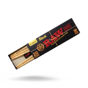 RAW Black 20 pack Cone Pack Open