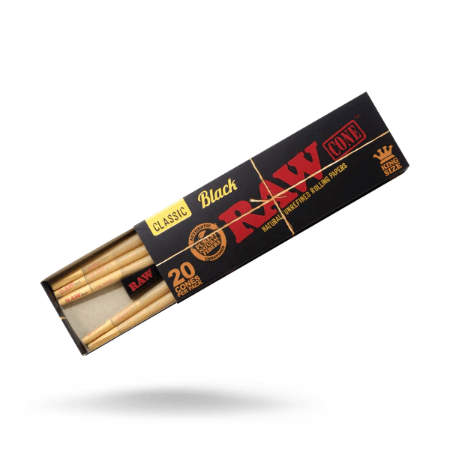 RAW Black 20 pack Cone Pack Open