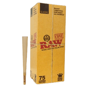 RAW CLASSIC KING SIZE CONES- 75 CT BOX