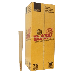 RAW CLASSIC KING SIZE CONES- 75 CT BOX