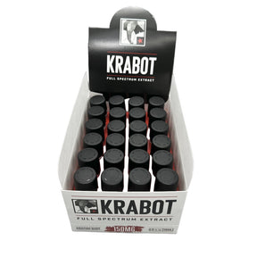 Display box of KRABOT full spectrum extract on a gray background