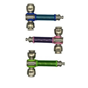 COLORED SLEEVE HAMMERHEAD (2 BOWL)(N) METAL PIPE ASSORTED COLORS