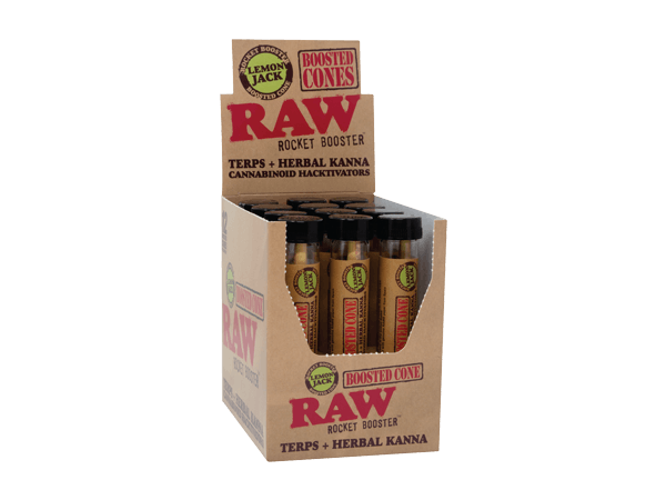 RAW ROCKET BOOSTER TERP INFUSED CONE LEMON JACK FLAVOR 12 CT DISPLAY