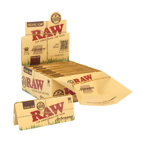 RAW Organic Hemp Kingsize Slim Artesano Display with Pack