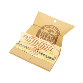 RAW Organic Hemp Kingsize Slim Open Pack with built in rolling tray