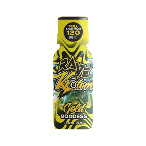 RAVE GOLD GODDESS SHOT CITRUS FLAVORED 140 MG MIT 15 ML 12 CT DISPLAY