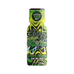 RAVE GREEN MAENG DA BLISS SHOT GREEN TEA FLAVORED 140 MG MIT 15 ML 12 CT DISPLAY