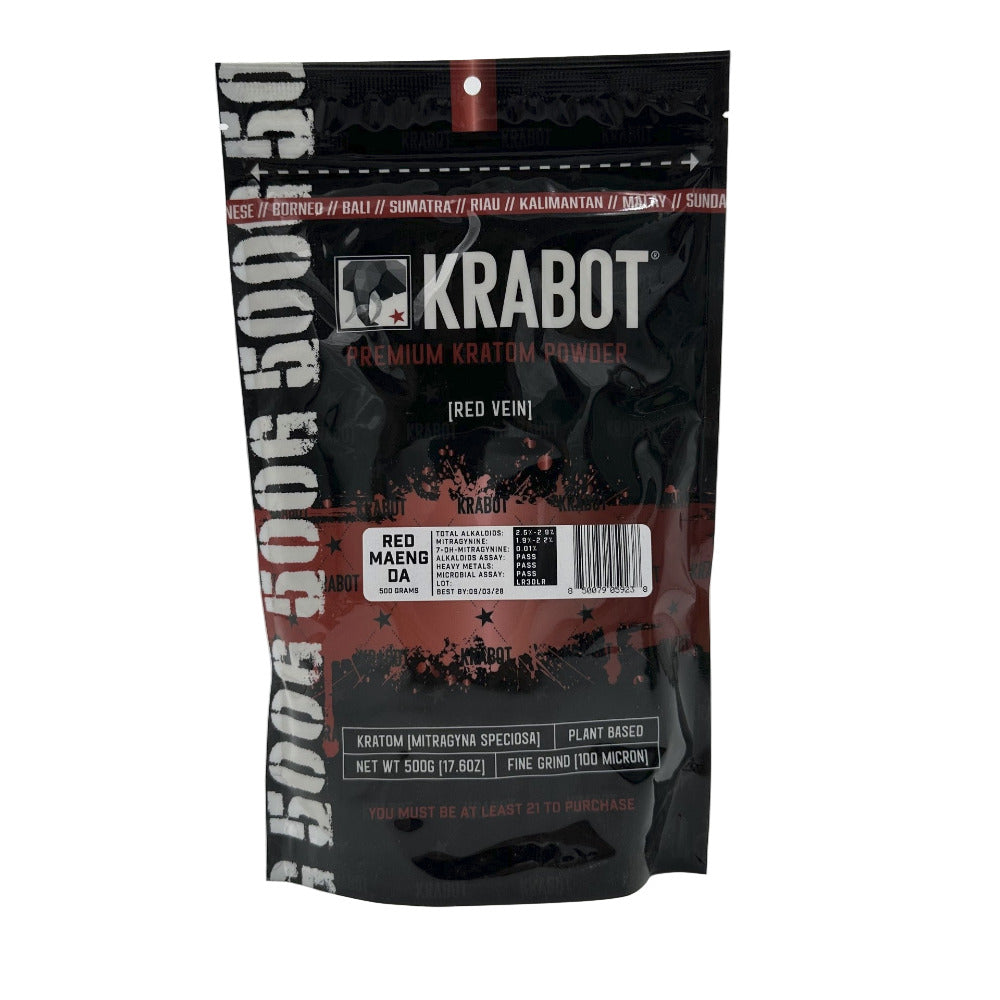 Krabot premium kratом powder package on a white background