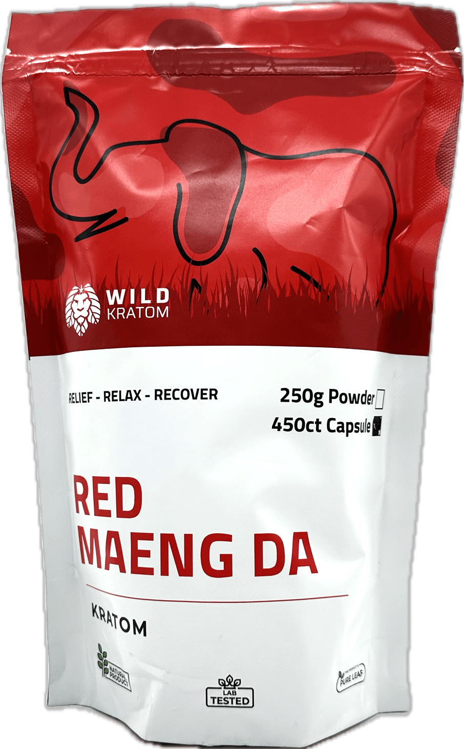 Wild Kratom Red Maeng Da - 450ct Kratom Capsules