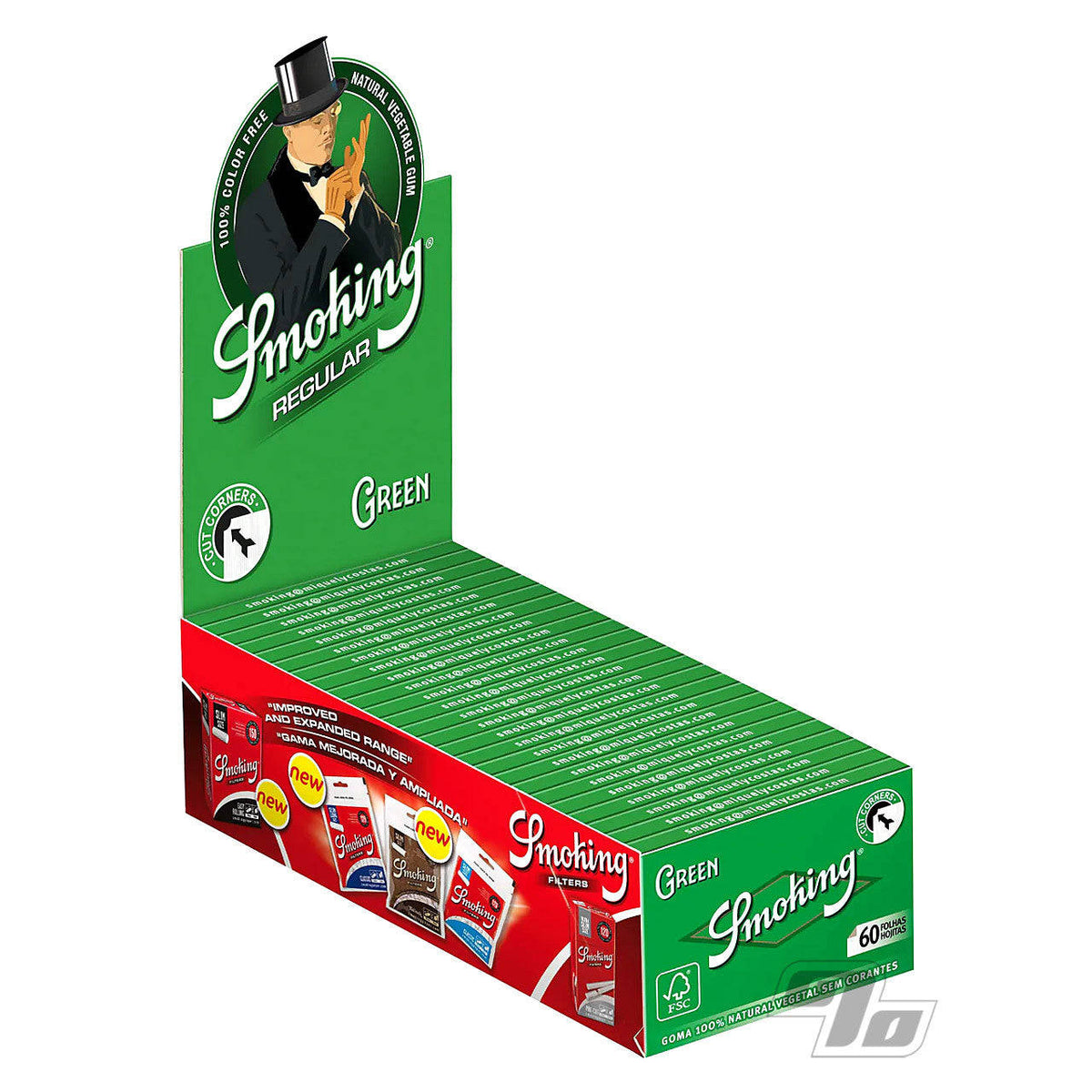 SMOKING BRAND GREEN S/W #8 PAPERS 50 CT BOX 60 LBP  *** CLOSEOUT ***