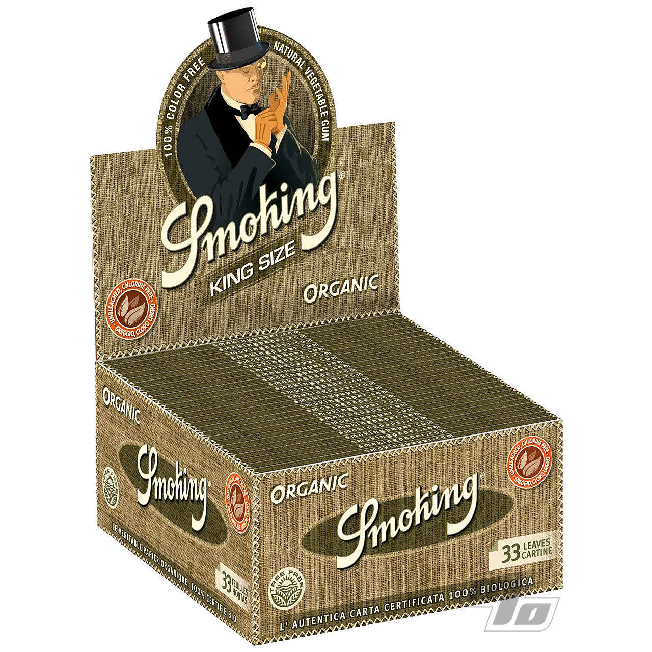 SMOKING BRAND ORGANIC K/S PAPERS 50 CT BOX 33 LPB  *** CLOSEOUT ***