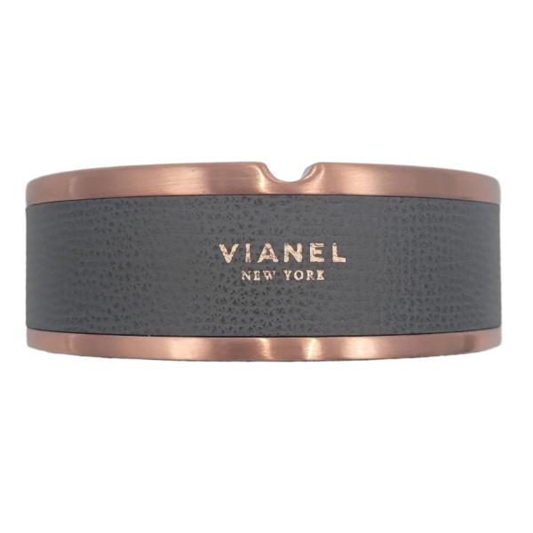 Rose gold Vianel brand ashtray with grey calfskin 