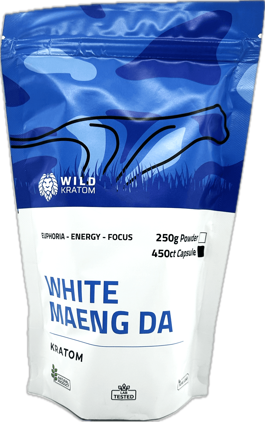 Wild Kratom White Maeng Da - 450ct Kratom Capsules