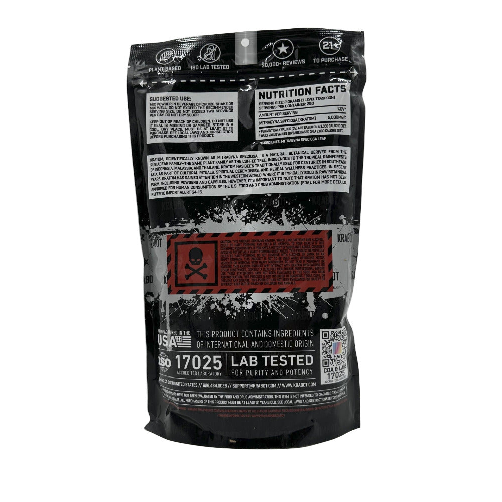 Black supplement package with red label on a gray background