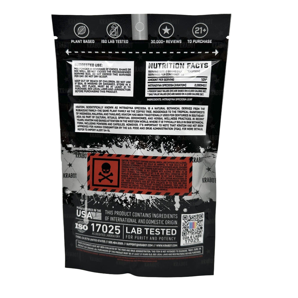 Black and white product packaging with text and labels on a gray background