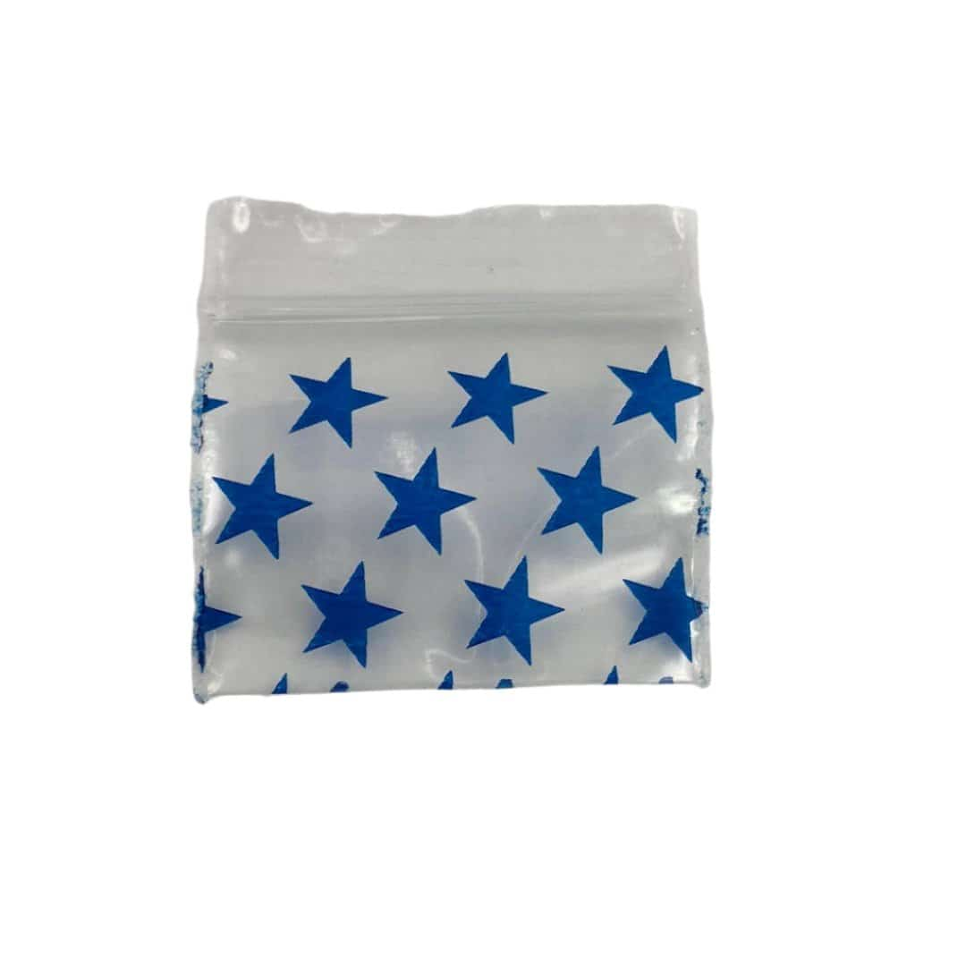 Apple Brand 1 1/4’’x1’’ Blue Star Ziplock Bag - Smoke Shop Wholesale. Done Right.