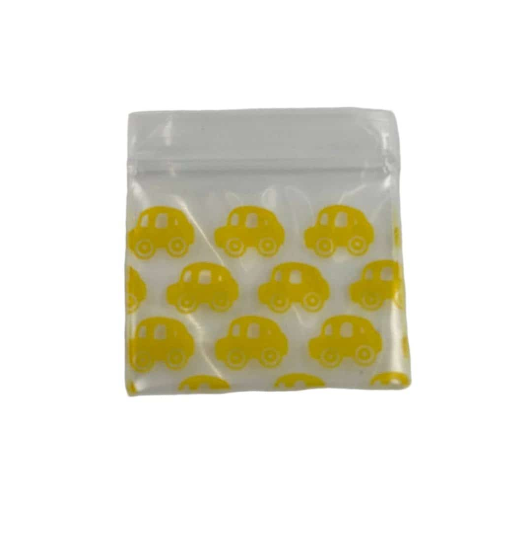 Apple Brand 1 1/4’’x1’’ Yellow Cab Ziplock Bag - Smoke Shop Wholesale. Done Right.