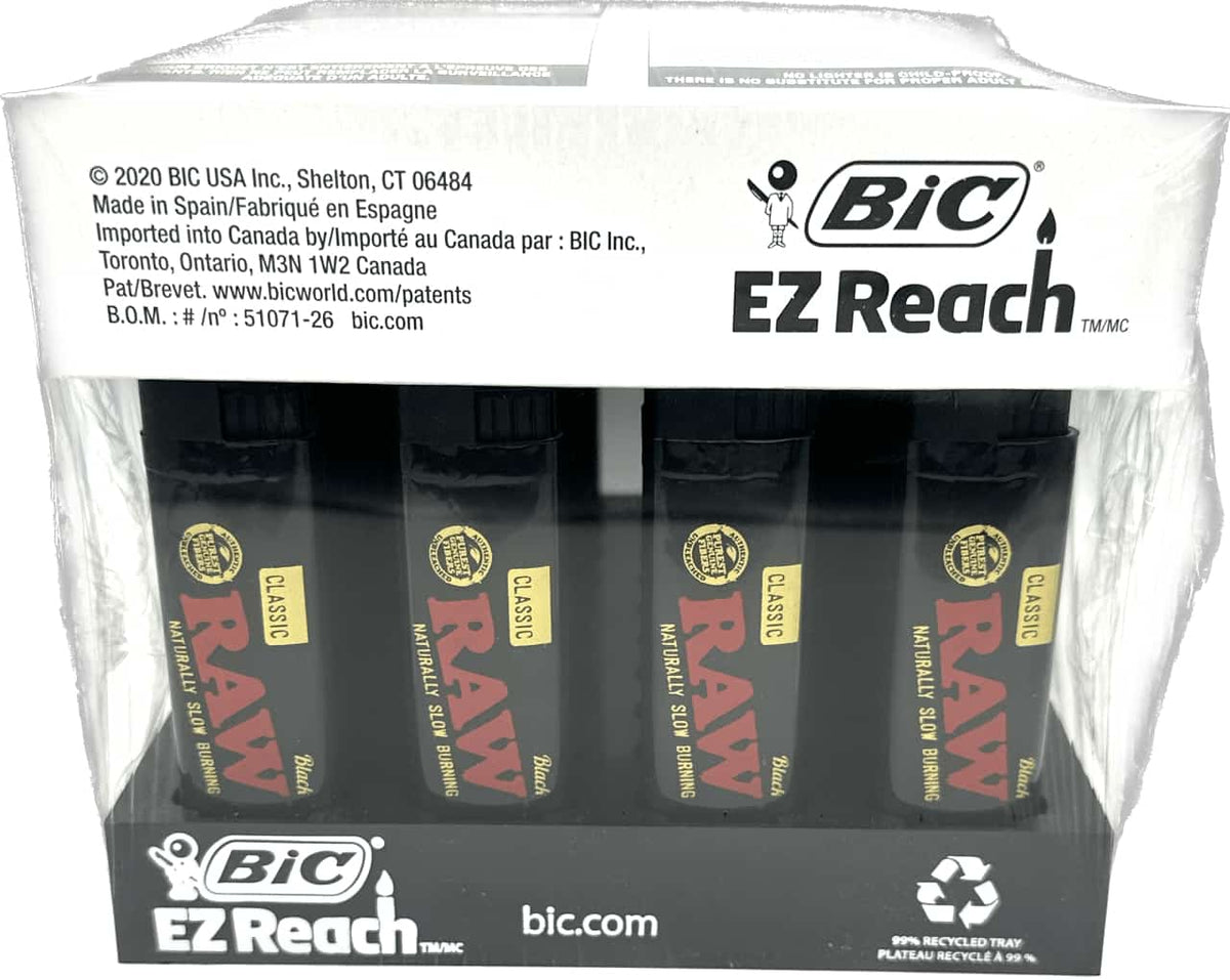 BIC RAW E-Z REACH BLACK LIGHTER 40 CT DISPLAY - Smoke Shop Wholesale. Done Right.