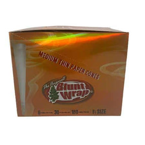 BLUNT WRAP BRAND PAPER CONES GOLD 1 1/4 MEDIUM THIN 30 CT BOX 6 CONES PER PK - Smoke Shop Wholesale. Done Right.